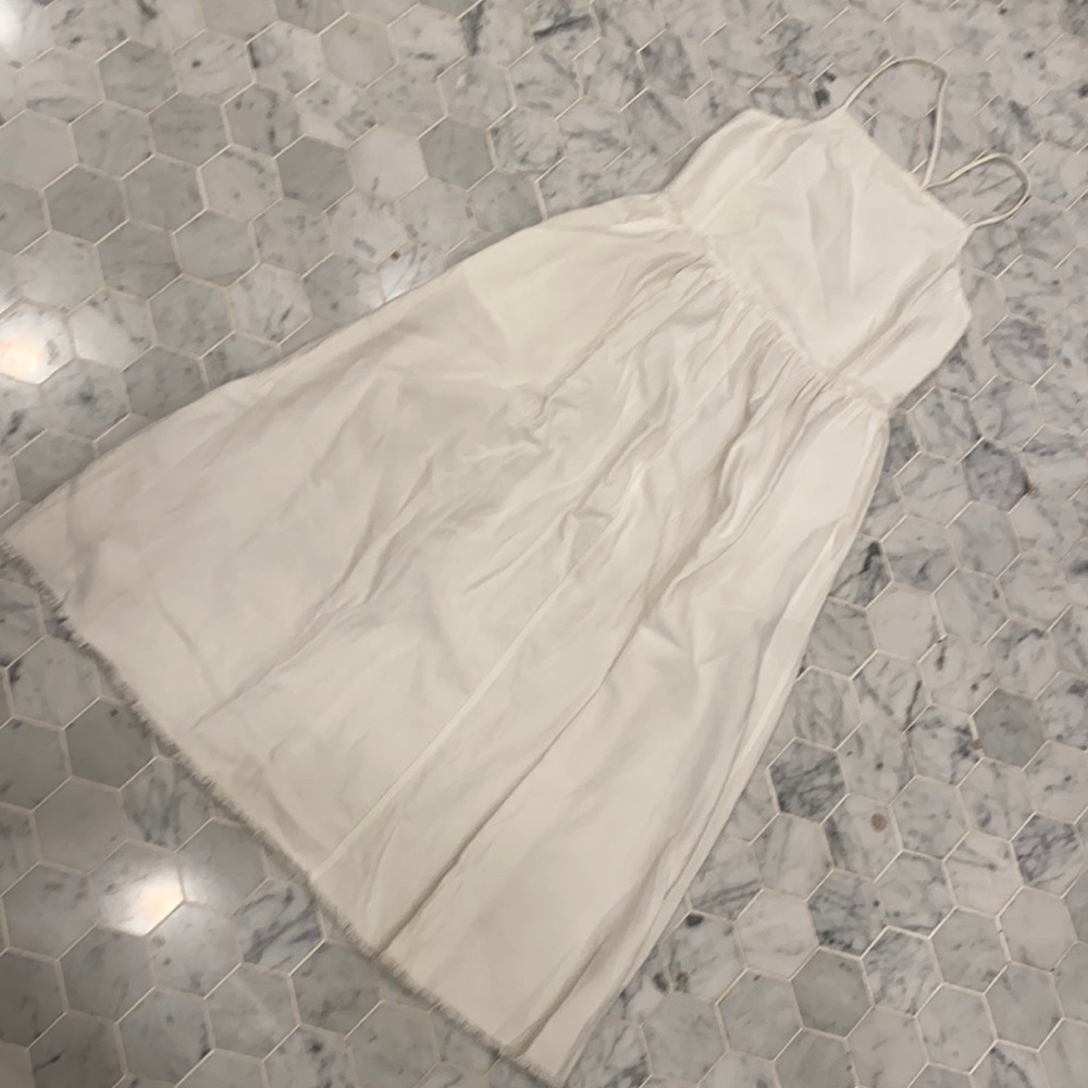 Wilfred strappy dress with linen
